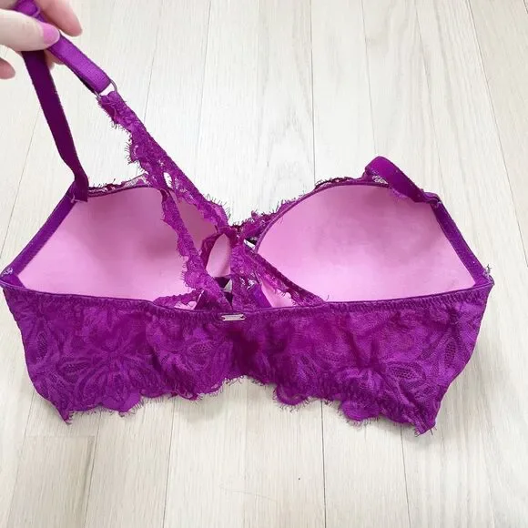 BUY 1 GET 1 FREE Victorias Secret 36d front close lace purple push up - Picture 3 of 5